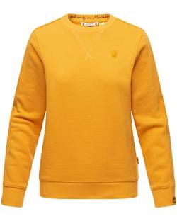 MARIKOO Damen Pullover Sweatshirt Pulli Sweater Rundhals B918[B918 - Gelb Größe M - Gr. 38] von MARIKOO