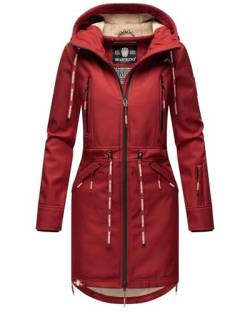 MARIKOO Damen Softshell Jacke Outdoor Funktionsjacke wasserabweisend mit warmen Teddyfleece B886 [B886 - Blood-Red Größe XS - Gr. 34] von MARIKOO