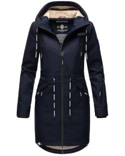 MARIKOO Damen Softshell Jacke Outdoor Funktionsjacke wasserabweisend mit warmen Teddyfleece B886 [B886 - Navy Größe S - Gr. 36] von MARIKOO