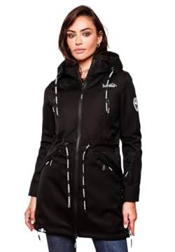 MARIKOO Damen Softshell Jacke Outdoor Funktionsjacke wasserabweisend mit warmen Teddyfleece B886 [B886 - Schwarz Größe L - Gr. 40] von MARIKOO