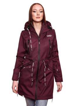 MARIKOO Damen Softshell Jacke Outdoor Funktionsjacke wasserabweisend mit warmen Teddyfleece B886 [B886 - Weinrot Größe S - Gr. 36] von MARIKOO