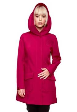 MARIKOO Damen Softshell Jacke Winterjacke wasserabweisend Outdoor lang B856 [B856-Maylee-Fuchsia-Gr.XS] von MARIKOO