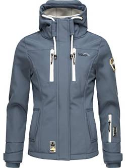 MARIKOO Damen Softshelljacke Übergangsjacke mit Kapuze Kleinezicke Dusty Blue Gr. S von MARIKOO