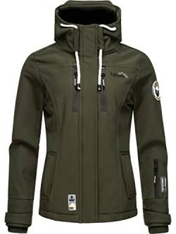 MARIKOO Damen Softshelljacke Übergangsjacke mit Kapuze Kleinezicke Olive Gr. S von MARIKOO