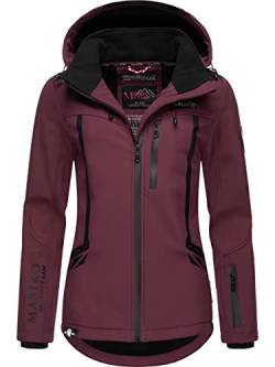 MARIKOO Damen Softshelljacke wasserdichte Funktionsjacke mit Abnehmbarer Kapuze Mount-Cho-Oyu Wine Gr. M von MARIKOO