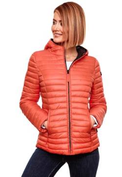 MARIKOO Damen Steppjacke Übergangsjacke gesteppte Jacke mit Kapuze Frühjahr Stepp B857 [B857-Asr-Coral-Gr.M] von MARIKOO