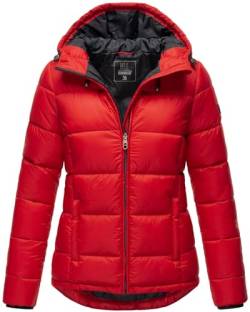 MARIKOO Damen Steppjacke gesteppte Winterjacke mit Kapuze B927-Leand-Rot-Gr.34 von MARIKOO