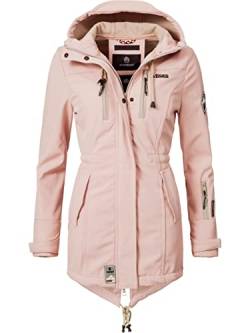 MARIKOO Damen Übergangsjacke Softshellmantel wasserdicht atmungsaktiv mit Kapuze Zimtzicke Rosa Gr. XS von MARIKOO