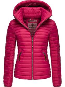 MARIKOO Damen Übergangsjacke Steppjacke mit abnembarer Kapuze Löwenbaby Fuchsia Gr. S von MARIKOO