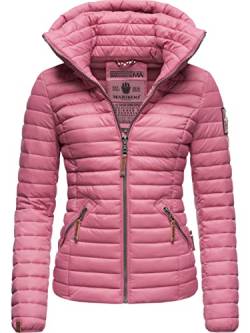 MARIKOO Damen Übergangsjacke Steppjacke mit abnembarer Kapuze Löwenbaby Himbeere Gr. XS von MARIKOO