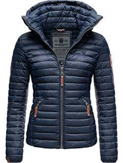 MARIKOO Damen Übergangsjacke Steppjacke mit abnembarer Kapuze Löwenbaby Navy Gr. S von MARIKOO