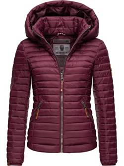 MARIKOO Damen Übergangsjacke Steppjacke mit abnembarer Kapuze Löwenbaby Wine Gr. S von MARIKOO