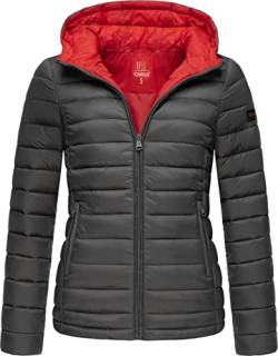 MARIKOO Damen Übergangsjacke leichte Steppjacke kurz mit Kapuze Lucy Anthrazit Gr. XS von MARIKOO