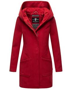 MARIKOO Damen Winter Jacke Mantel Business Trenchcoat Wintermantel Parka XS-XXL MAIKOO (DE/NL/SE/PL, Alphanumerisch, XS, Regular, Regular, Dark Red) von MARIKOO