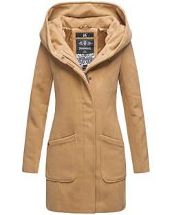 MARIKOO Damen Winter Jacke Mantel Business Trenchcoat Wintermantel Parka XS-XXL MAIKOO (M, Camel) von MARIKOO