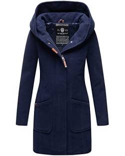 MARIKOO Damen Winter Jacke Mantel Business Trenchcoat Wintermantel Parka XS-XXL MAIKOO (S, Navy) von MARIKOO