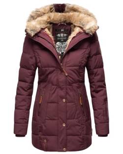 MARIKOO Damen Winter Jacke Mantel Parka warm gefütterte Winterjacke B817 [B817-Lieblings-Weinrot-Gr.L] von MARIKOO