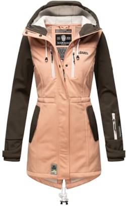 MARIKOO Damen Winter Jacke Winterjacke Mantel Outdoor wasserabweisend Softshell B614 [B614-Zimt-Rosa-Anthr.-Gr.M] von MARIKOO