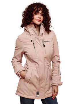 MARIKOO Damen Winter Jacke Winterjacke Mantel Outdoor wasserabweisend Softshell B614 [B614-Zimt-Rosa-Gr.S] von MARIKOO