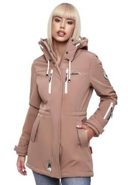 MARIKOO Damen Winter Jacke Winterjacke Mantel Outdoor wasserabweisend Softshell B614 [B614-Zimt-Terrakotta-Gr.XS] von MARIKOO