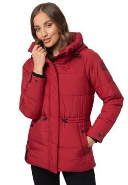 MARIKOO Damen Winter Jacke gesteppte Winterjacke Stepp warm B947 [B947-Akum-Dark-Red-Gr.M] von MARIKOO