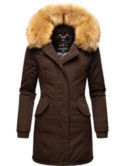 MARIKOO Damen Winter Kurzmantel Karmaa Dark Choco Gr. L von MARIKOO