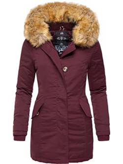 MARIKOO Damen Winter Kurzmantel Karmaa Weinrot Gr. XS von MARIKOO