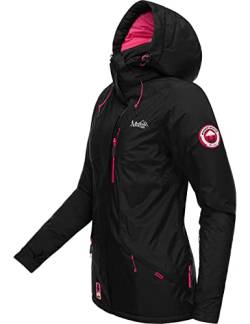 MARIKOO Damen Winterjacke Funktionsjacke Softshell-Jacke mit Abnehmbarer Kapuze Rabeaa Black Gr. XL von MARIKOO