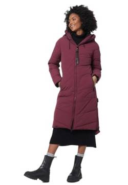 MARIKOO Damen Winterjacke Stepp Winter Jacke gesteppter Wintermantel warm lang Mantel [B949-Benik-Wine-Gr.M] von MARIKOO