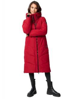 MARIKOO Damen Winterjacke Wintermantel Parka lange Winter Stepp Jacke B979 [B979-Nadar-Dark-Red-Gr.XS] von MARIKOO