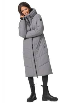 MARIKOO Damen Winterjacke Wintermantel Parka lange Winter Stepp Jacke B979 [B979-Nadar-Grau-Gr.S] von MARIKOO