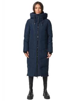 MARIKOO Damen Winterjacke Wintermantel Parka lange Winter Stepp Jacke B979 [B979-Nadar-Navy-Gr.L] von MARIKOO