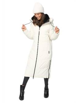 MARIKOO Damen Winterjacke Wintermantel Parka lange Winter Stepp Jacke B979 [B979-Nadar-Off-White-Gr.L] von MARIKOO