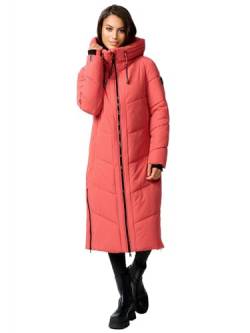 MARIKOO Damen Winterjacke Wintermantel Parka lange Winter Stepp Jacke B979 [B979-Nadar-Rouge-Gr.L] von MARIKOO