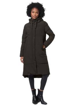 MARIKOO Damen Winterjacke lang Winter Stepp Jacke Mantel Steppjacke warm gefüttert B968 [B968-Soran-Schwarz-Gr.M] von MARIKOO