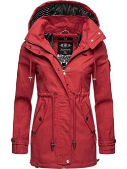 MARIKOO Damen leichte Übergangsjacke Baumwoll-Parka mit Kapuze Nyokoo Red Gr. S von MARIKOO