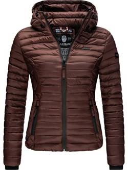 MARIKOO Damen leichte Übergangsjacke Steppjacke mit Kapuze Samtpfote Chocolate Gr. S von MARIKOO