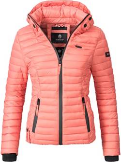 MARIKOO Damen leichte Übergangsjacke Steppjacke mit Kapuze Samtpfote Coral Gr. XS von MARIKOO