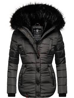 MARIKOO Damen warme Winter Steppjacke Lotusblüte Anthracite Gr. XS von MARIKOO