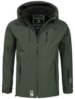 MARIKOO Herren Softshell Funktions Outdoor Ski Regen Winter Jacke Sport B630 [B630-Noa-Grün-Gr.S] von MARIKOO