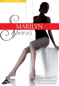 MARILYN klassische Strumpfhose, semi-matt, mit Baumwollzwickel und verstärkte Fussspitze, 15 Denier, Größe 36 (S), Farbe Grau (grigio) von MARILYN
