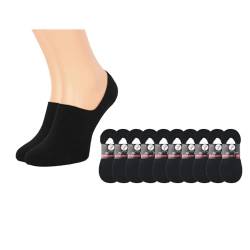 Marilyn Herren Sneaker Socken aus Baumwolle mit rutschfestem Silikon Bequeme Füßlinge in Scharz; 10 Paare; Größe 39-42 von MARILYN