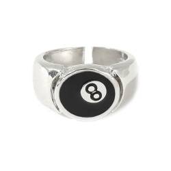 MARKELL 8-Ball-Pool-Ball-Ring, Verstellbare Zahl, Schwarz, 8 Acht-Pool-Billard-Ring, für Pool-Liebhaber, Billard-Männerring von MARKELL