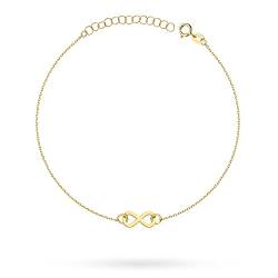 MARKO Armband aus Gold unendlich Gelbgold 14k 585 Armbänder für Damen Armkette Infinity Schmuck für Frauen von MARKO