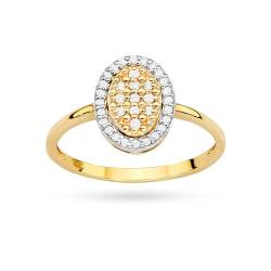 MARKO Damenring aus Gelbgold mit 0,20 Karat Diamanten | 14 Karat Gold 585 | Goldring für Frauen (Gelbgold, 46 (14.5)) von MARKO