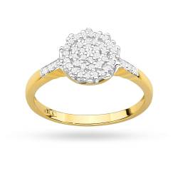 MARKO Damenring aus Gelbgold mit 0,23 Karat Diamanten | 14 Karat Gold 585 | Goldring für Frauen (Gelbgold, 47 (14.8)) von MARKO