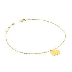 MARKO Gold Armband mit Herz Gelbgold 14k (585) Armbänder für Damen Armkette Schmuck für Frauen 16-19cm von MARKO