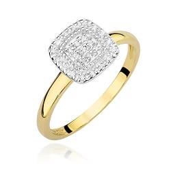 MARKO Verlobungsring Damen Goldring mit 0.13 Karat Diamanten - Gold Verlobungsring - 14 Karat Gold 585 - Goldring für Frauen (Gelbgold, 50 (15.8)) von MARKO