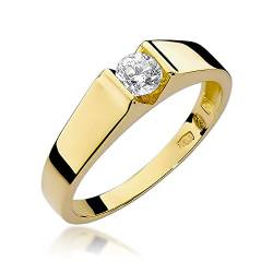 MARKO Verlobungsring aus Gelbgold für Damen mit 0,30 Karat Diamant Ring 14 Karat Gold (585) Goldring mit Box | Goldring für Frauen (Gelbgold, 59 (18.8)) von MARKO