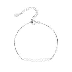 Armband für damen mit elf kleinen weißen Perle. Vergoldeter / versilbert Chirurgenstahl damen Armband ideal für Valentinstag und Muttertag Geschenk, Geburtstag... Schmuck damen armbänder (Versilbert) von MARLION JEWELS